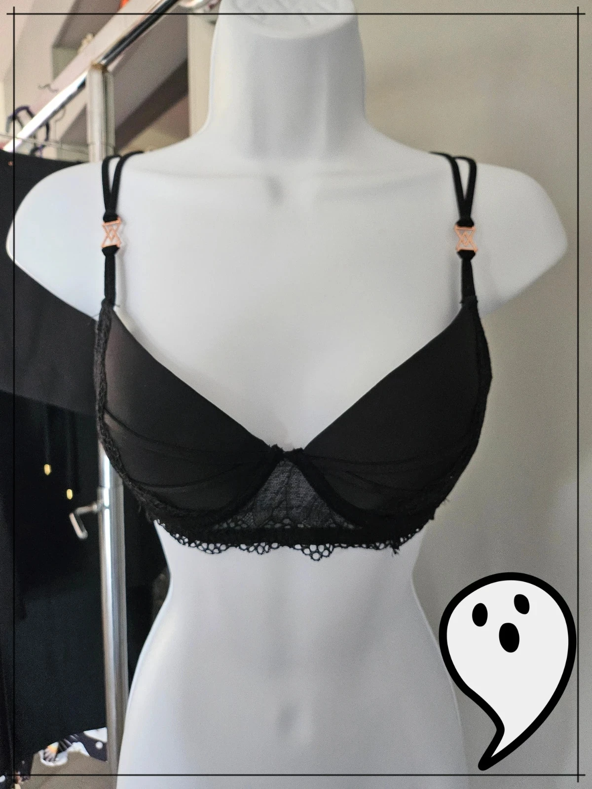 sutiã preto com renda estilo gótico La City – photo 2